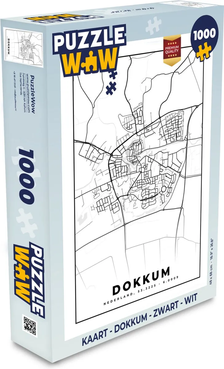 PuzzleWow Dokkum Legpuzzel 1000 Stuks - Multicolor