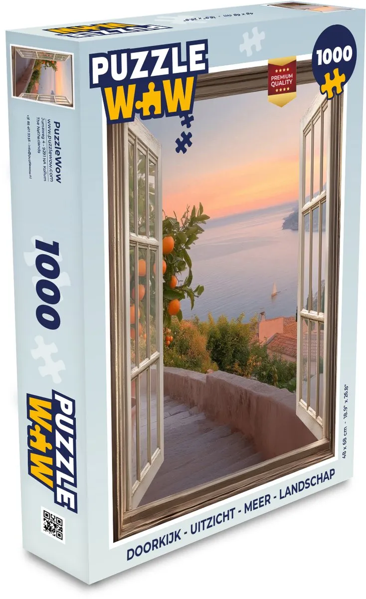 PuzzleWow Legpuzzel 1000 Stuks - Uitzicht Meer