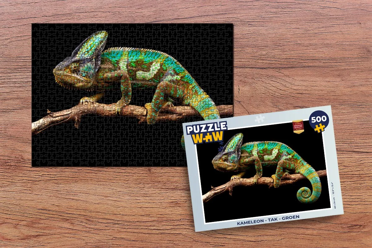 PuzzleWow Kameleon Tak Legpuzzel 500 Stuks - Multicolor