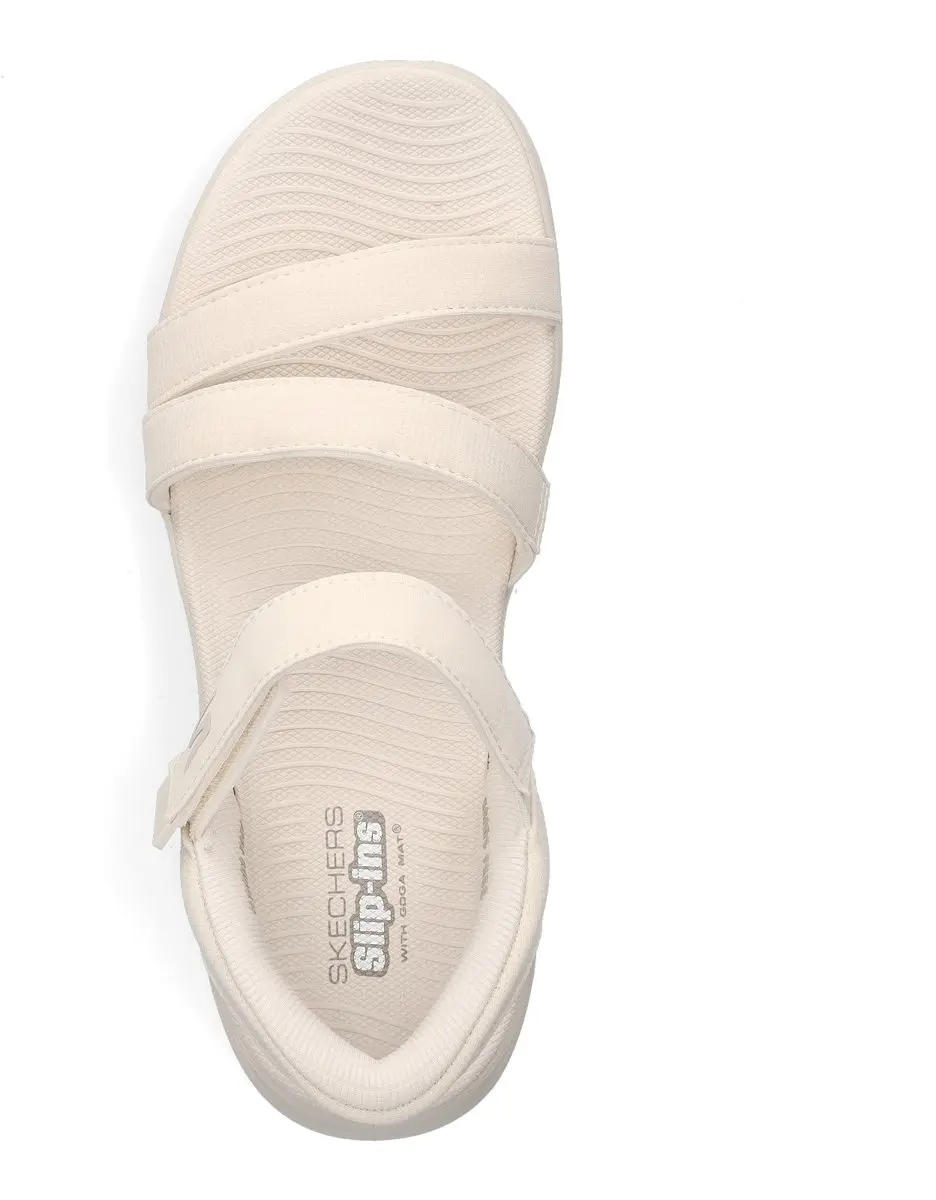 Skechers GO WALK Glide-Step 2.0 Sandalen - Dames 38 - Naturel - afbeelding 6 van 6