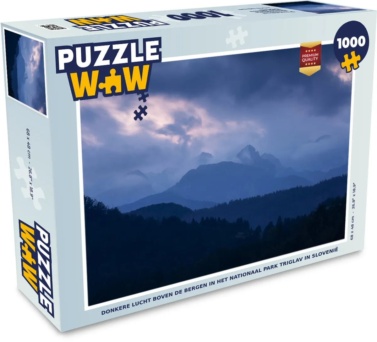 PuzzleWow Legpuzzel Donkere lucht Triglav 1000 Stuks - Multicolor
