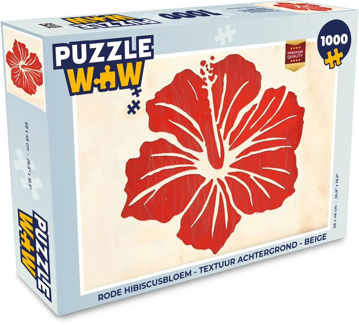 PuzzleWow Legpuzzel Rode Hibiscusbloem - 1000 Stuks