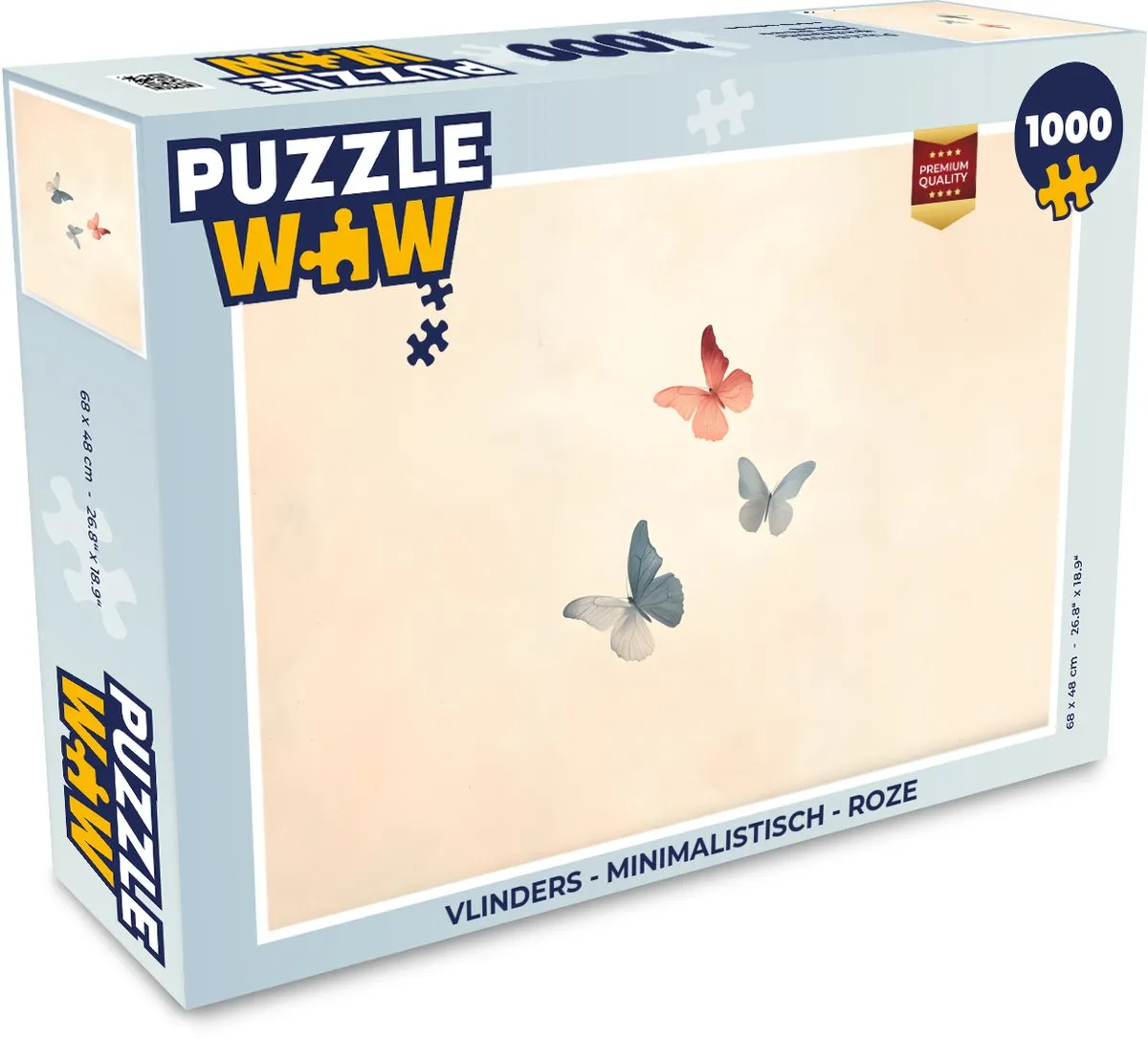 PuzzleWow Vlinders Legpuzzel 1000 Stuks - Roze