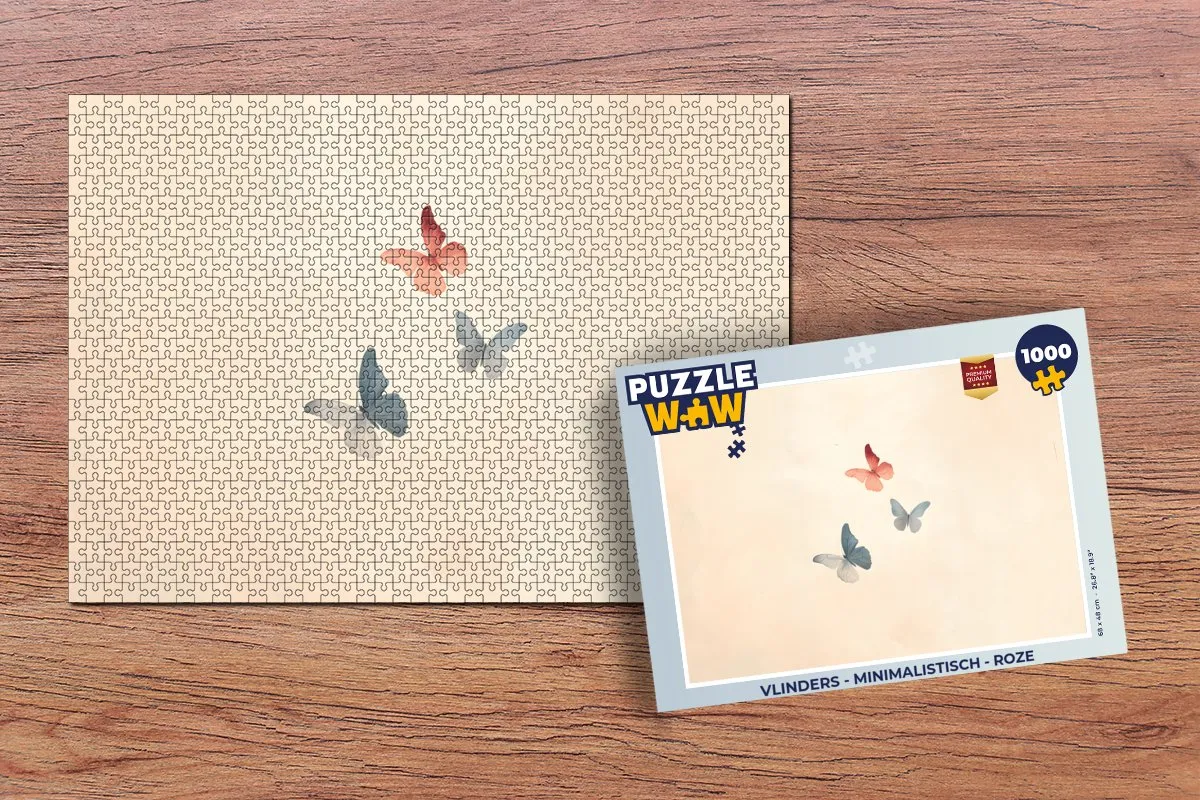PuzzleWow Vlinders Legpuzzel 1000 Stuks - Roze