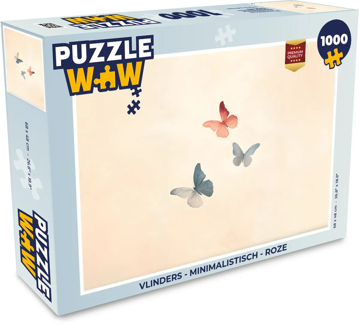 PuzzleWow Vlinders Legpuzzel 1000 Stuks - Roze