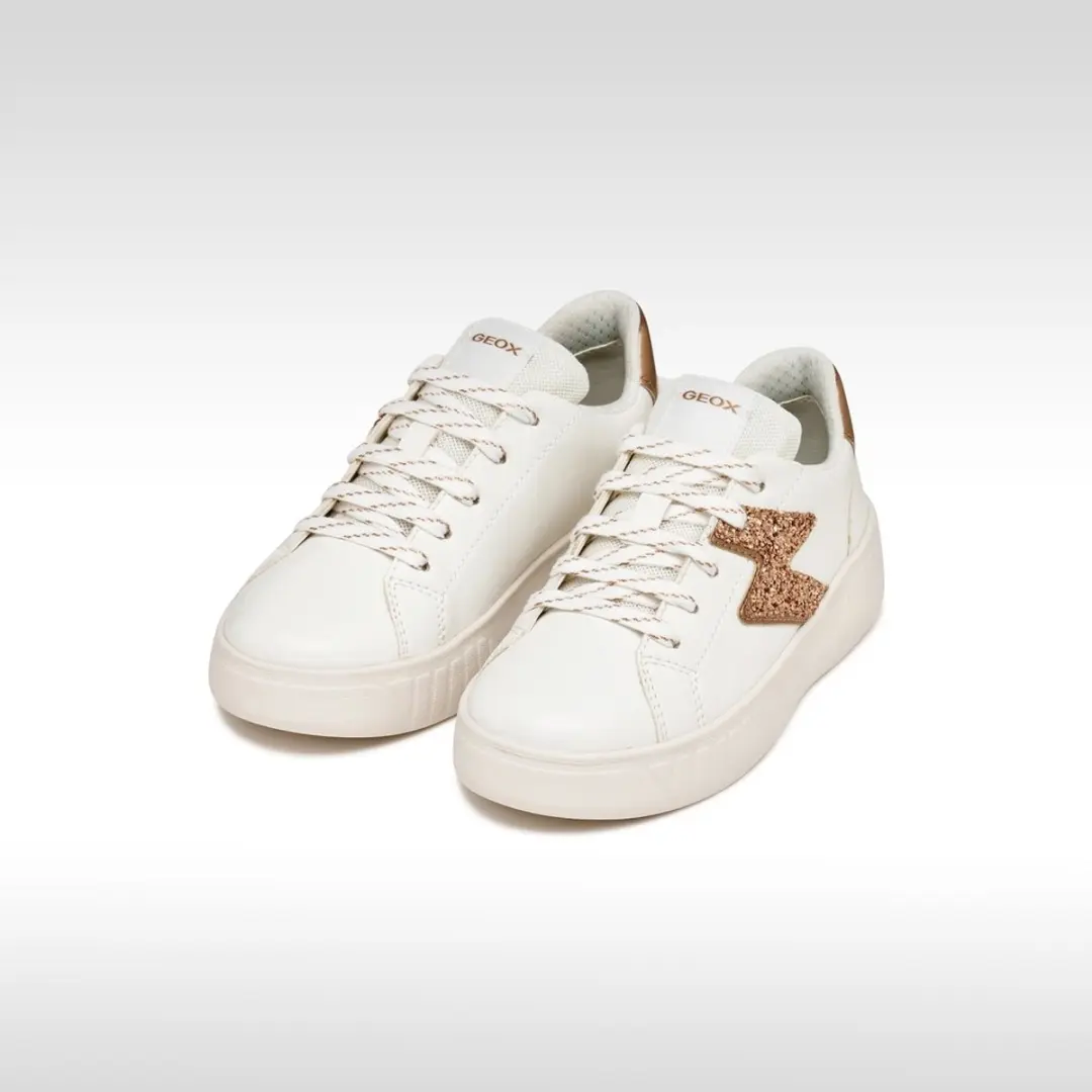 Geox Mikiroshi Meisjes Sneakers - Wit/Roségoud - Maat 29 - afbeelding 3 van 6