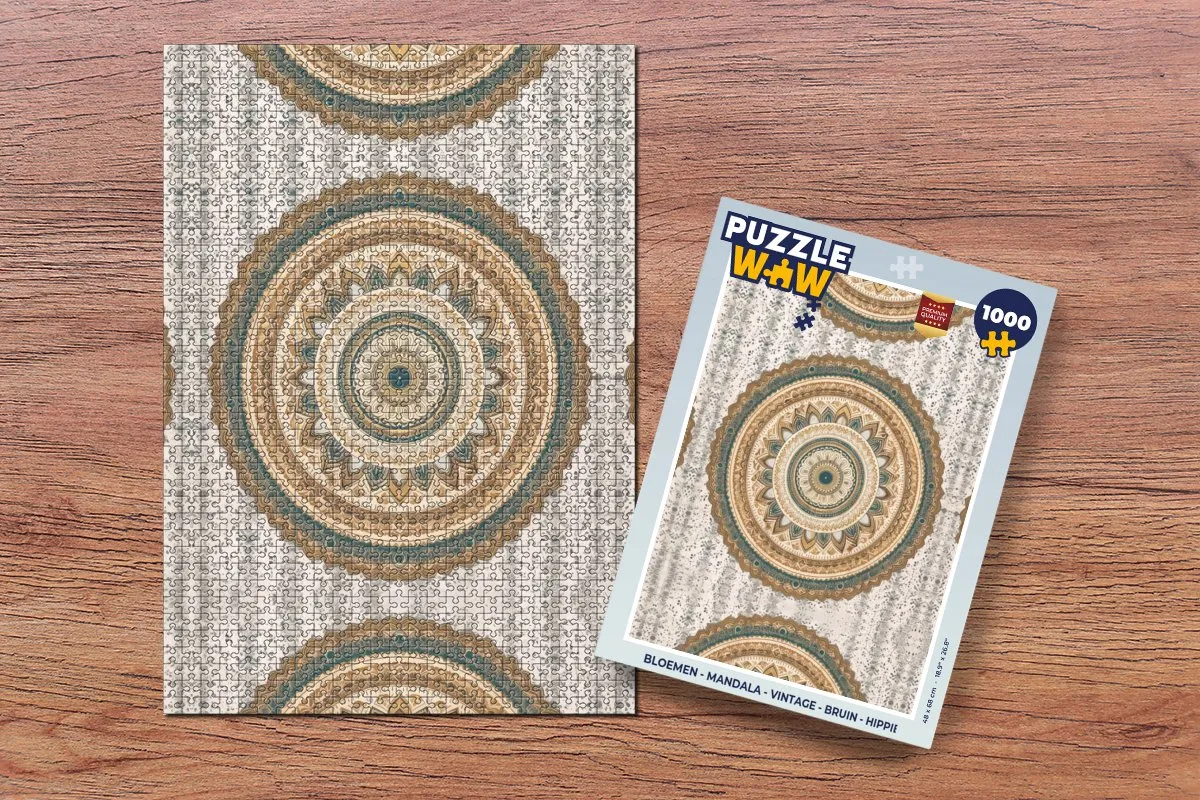 PuzzleWow Mandala Vintage Legpuzzel 1000 Stuks - 8720976922602