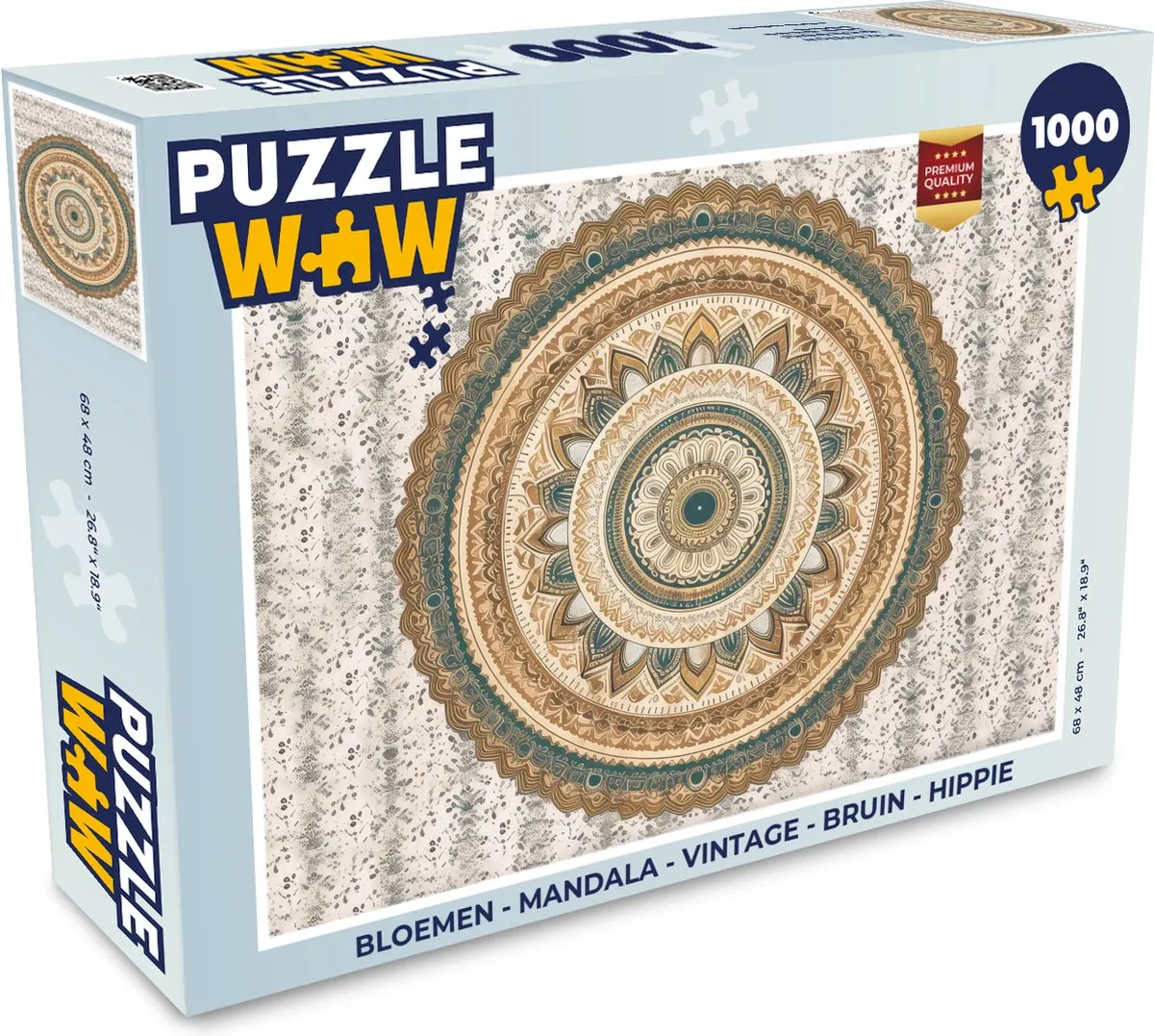 PuzzleWow Mandala Vintage Legpuzzel 1000 Stuks - 8720976922602