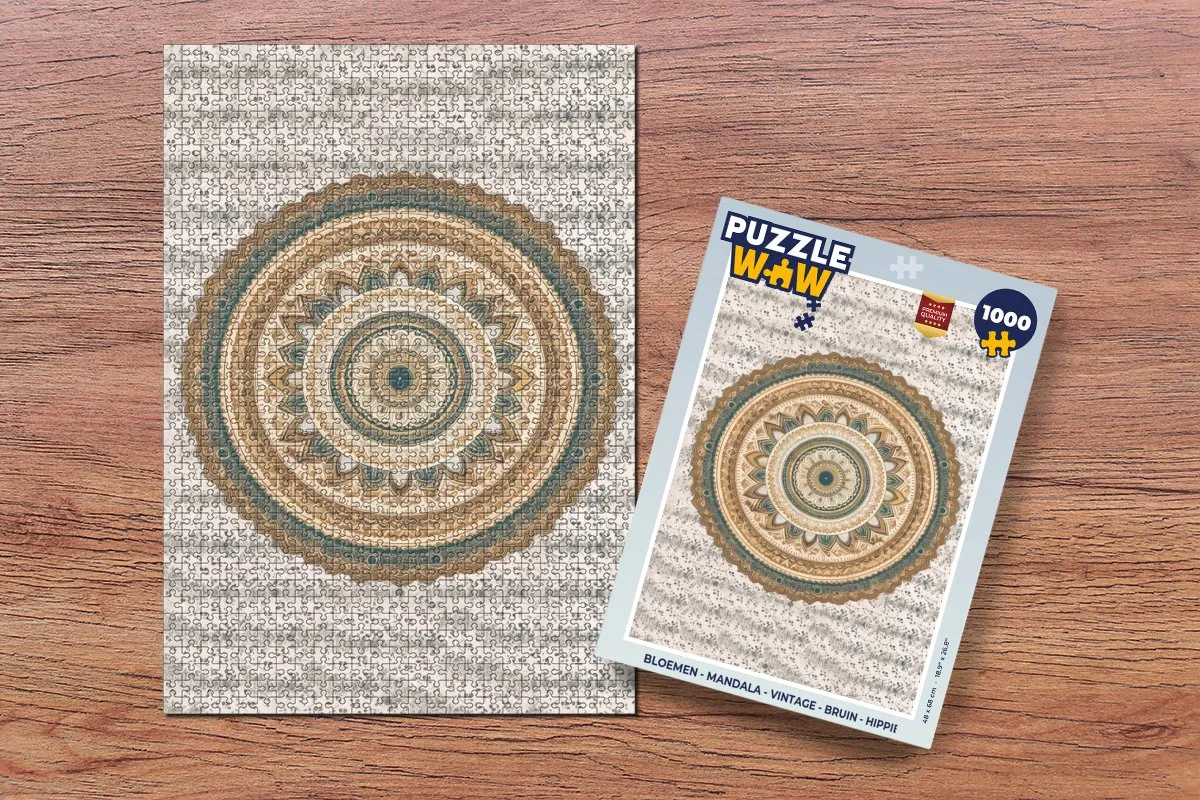PuzzleWow Mandala Vintage Legpuzzel 1000 Stuks - 8720976922602