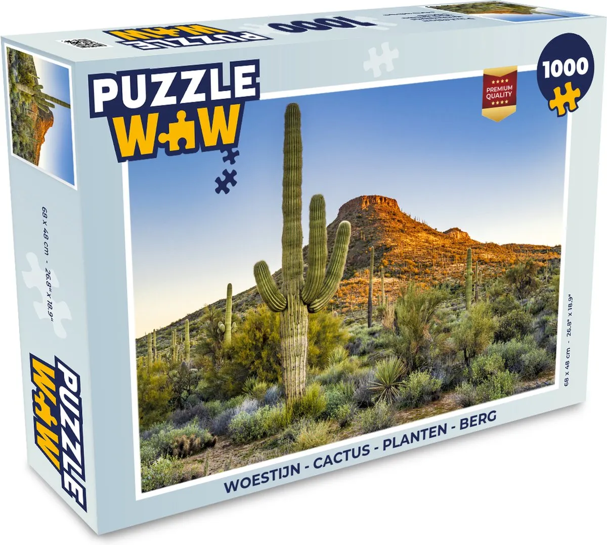PuzzleWow Woestijn Cactus Legpuzzel 1000 Stuks - Multicolor