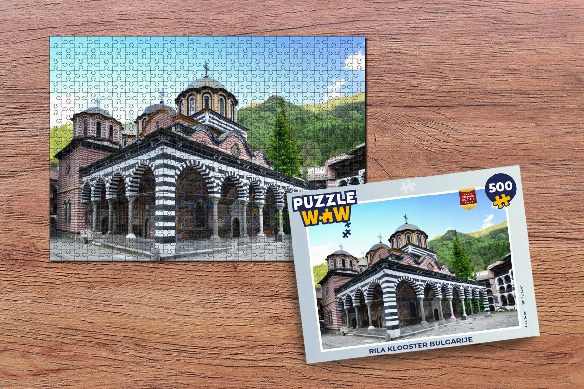 PuzzleWow Rila Klooster Bulgarije Legpuzzel 500 Stuks - Multicolor
