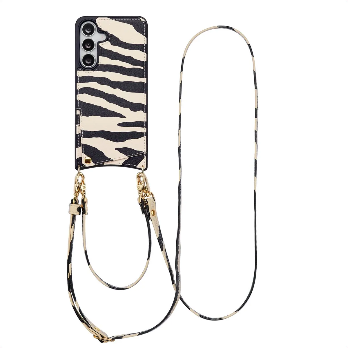 Selencia Hoesje Samsung Galaxy S25 FE - Zazzy Zebra - 2 Pasjes