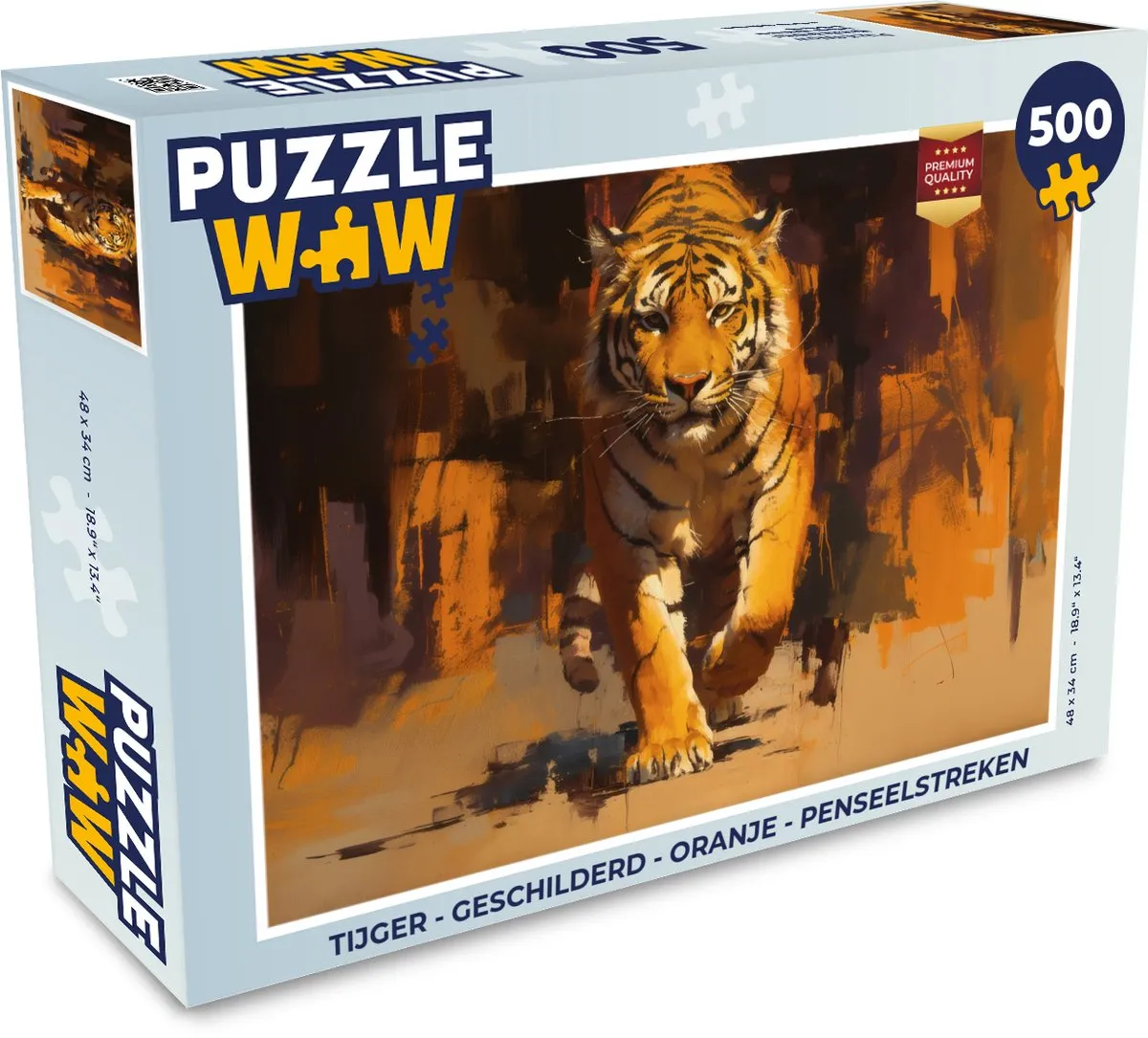PuzzleWow Tijger Legpuzzel 500 Stuks - Oranje