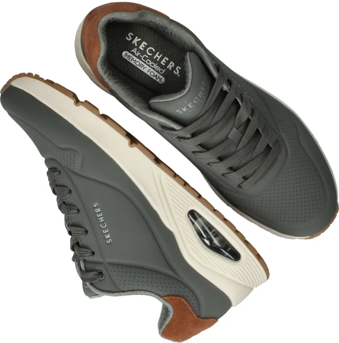 Skechers Uno Suited On Air Heren Sneakers - Olijfgroen - afbeelding 6 van 6