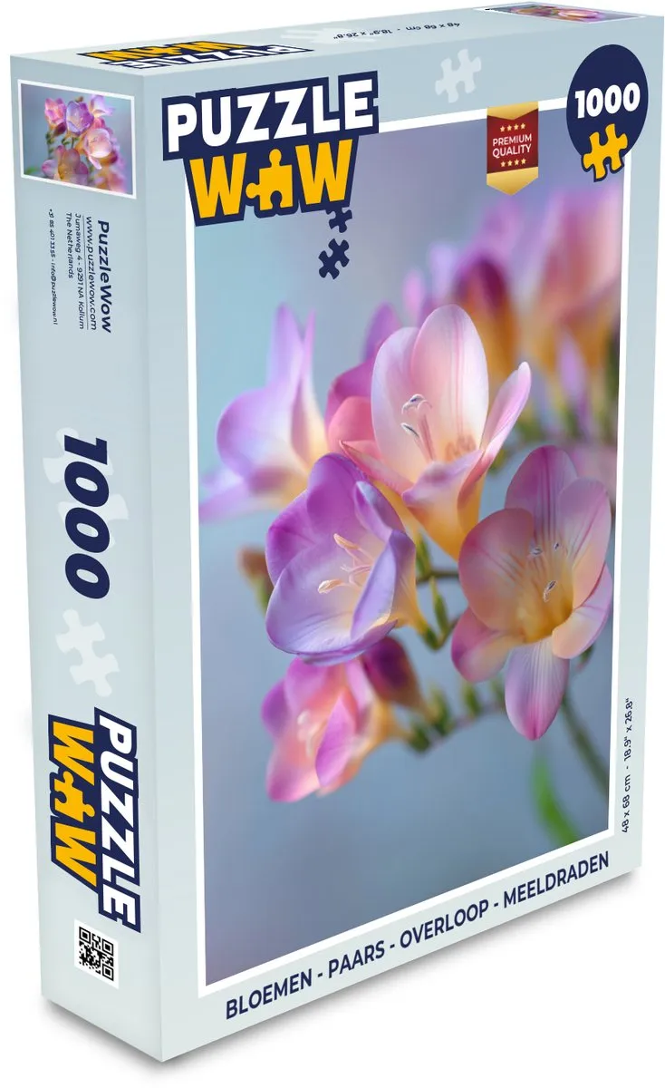 PuzzleWow Bloemen Overloop Legpuzzel 1000 Stuks - Paars