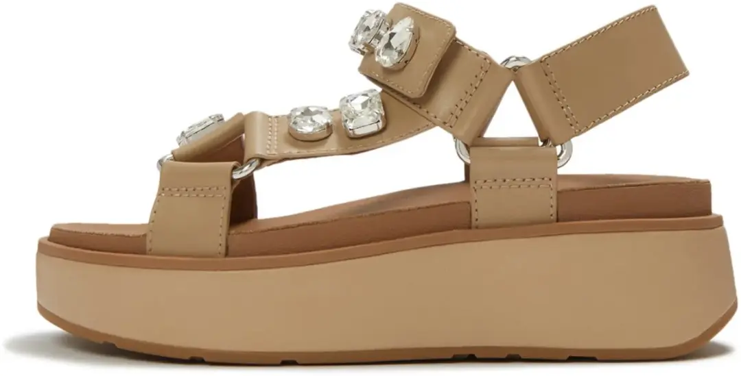 FitFlop FitFlop Gen-FF Max Ultra-Jewel Leather Back-Strap Sandals BEIGE