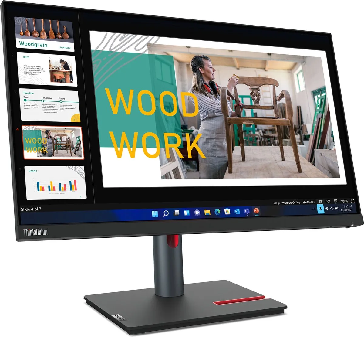 Lenovo ThinkVision P24q-30 Monitor 23.8" QHD - Zwart