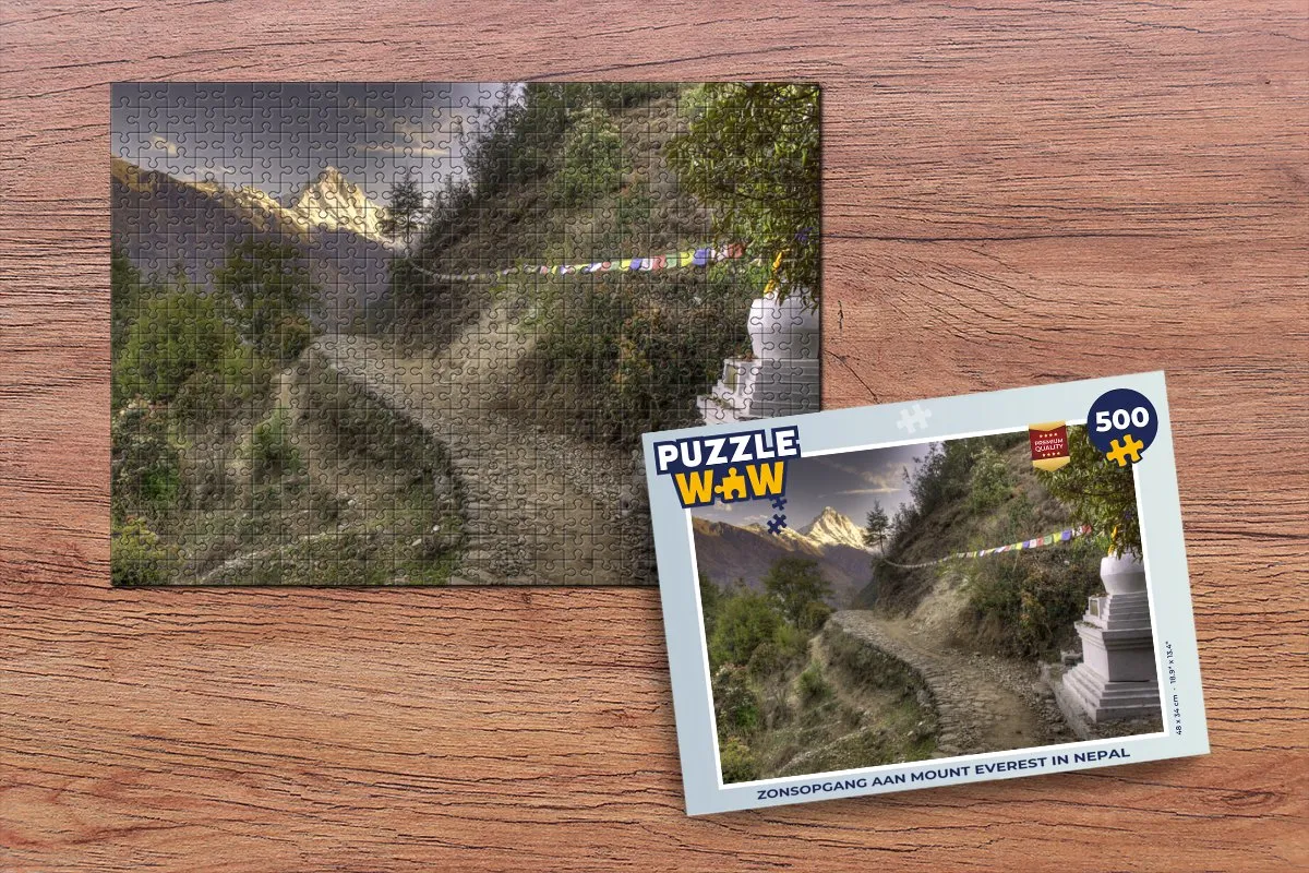 PuzzleWow Legpuzzel Zonsopgang Mount Everest 500 Stuks - Multicolor