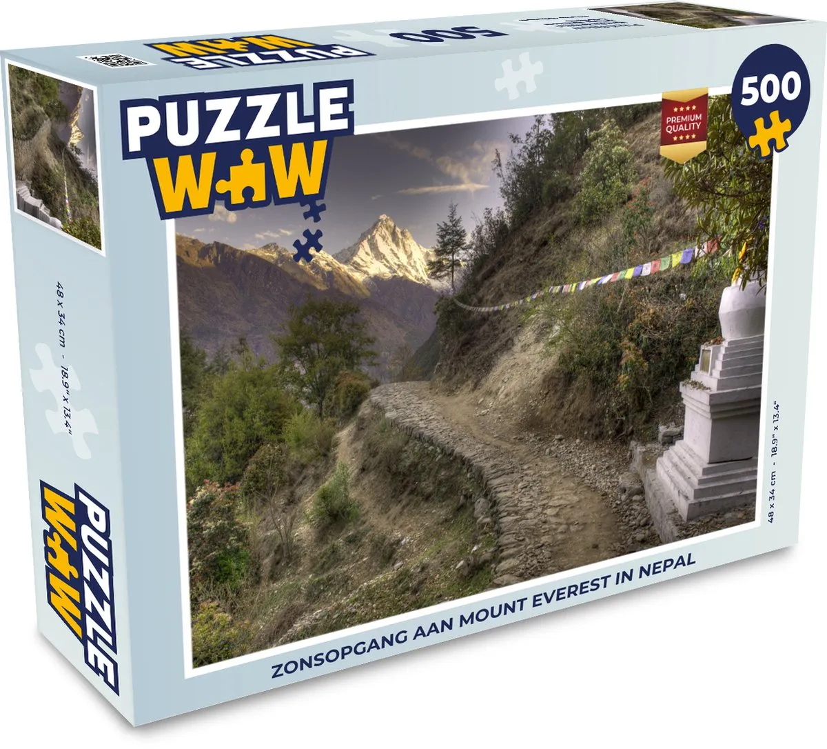 PuzzleWow Legpuzzel Zonsopgang Mount Everest 500 Stuks - Multicolor