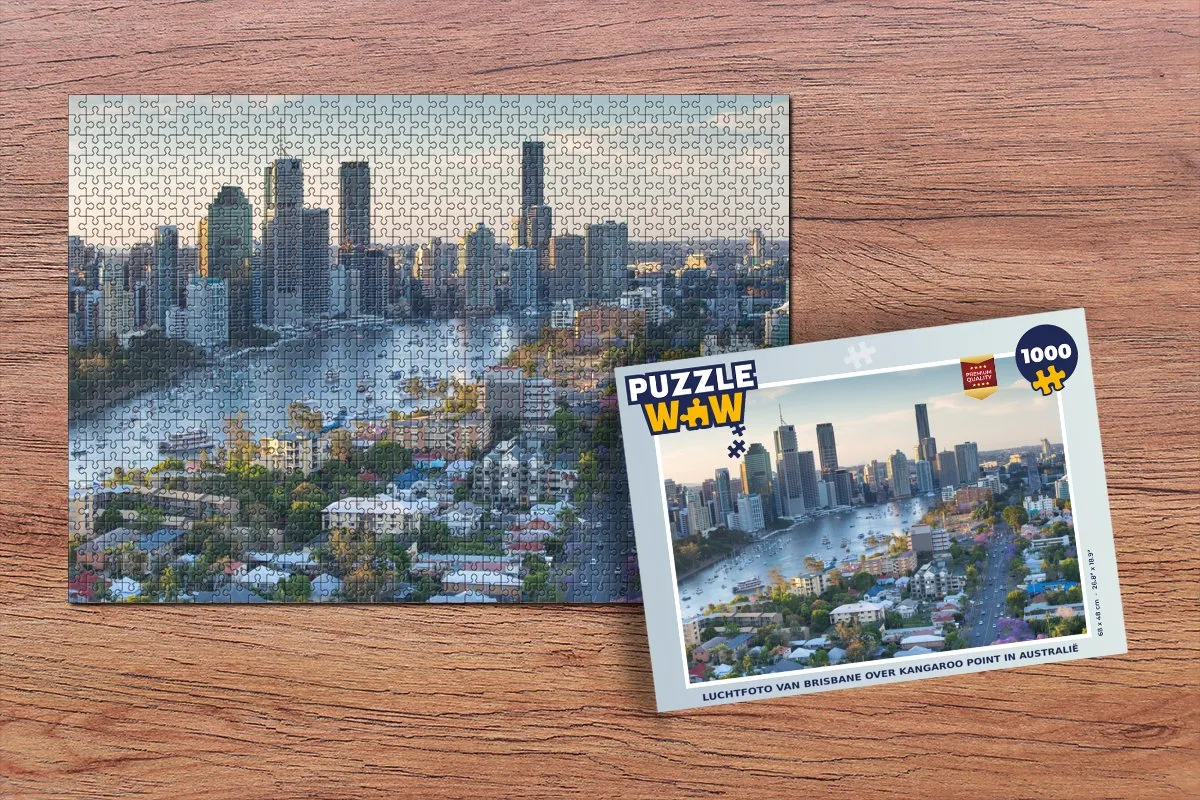 PuzzleWow Brisbane Kangaroo Point Legpuzzel 1000 Stuks - Multicolor