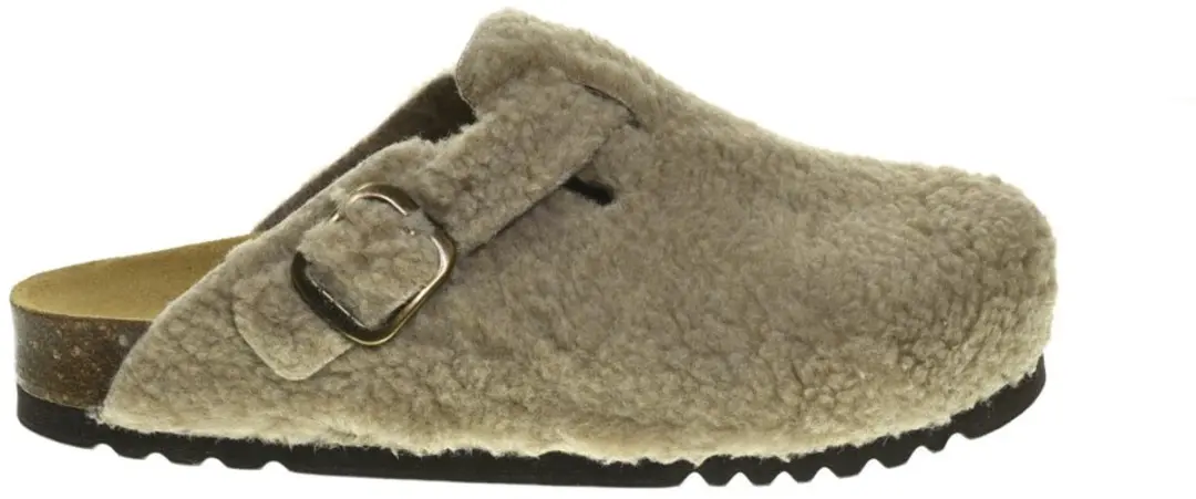 SCHOLL FAE NEW Synthetic shearling Womens Taupe FALSO Clogs
