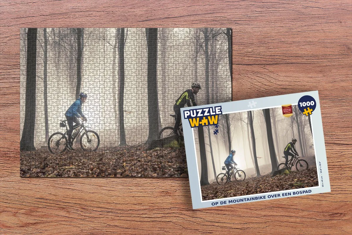 PuzzleWow Puzzel Op de Mountainbike 1000 Stuks - Multicolor