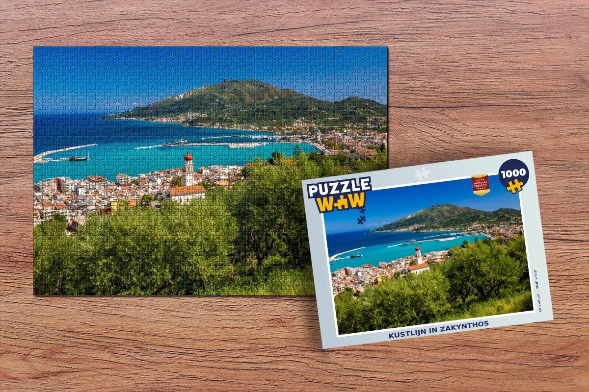 PuzzleWow Kustlijn Zakynthos Legpuzzel 1000 Stuks - Multicolor