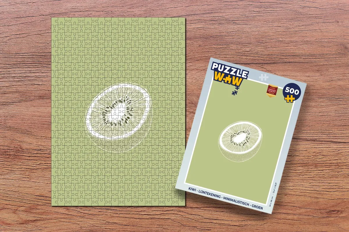 PuzzleWow Minimalistische Puzzel Kiwi 500 Stuks