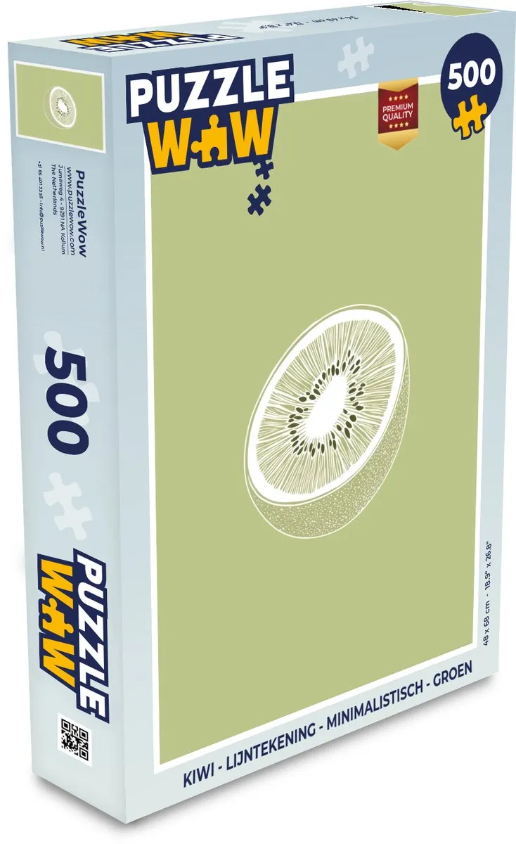 PuzzleWow Minimalistische Puzzel Kiwi 500 Stuks