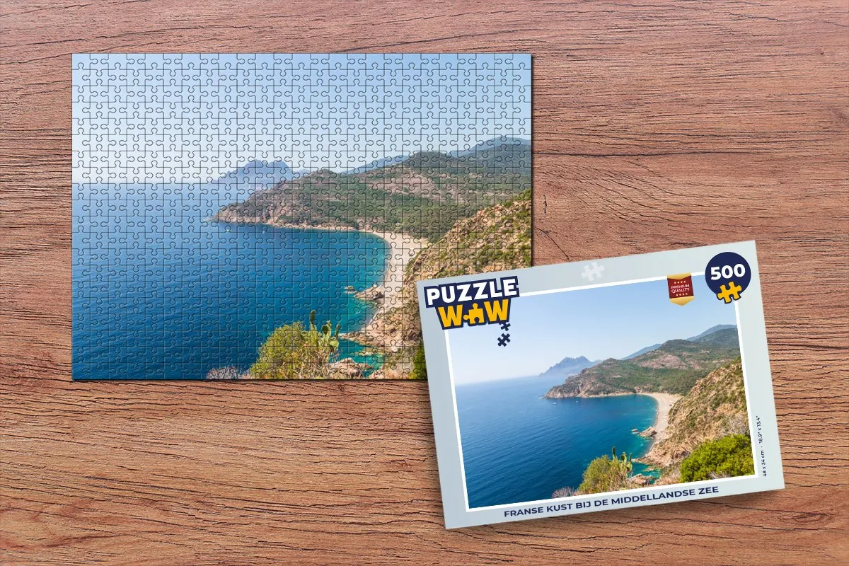 PuzzleWow Frankrijk Zee Kust Legpuzzel 500 Stuks - Multicolor