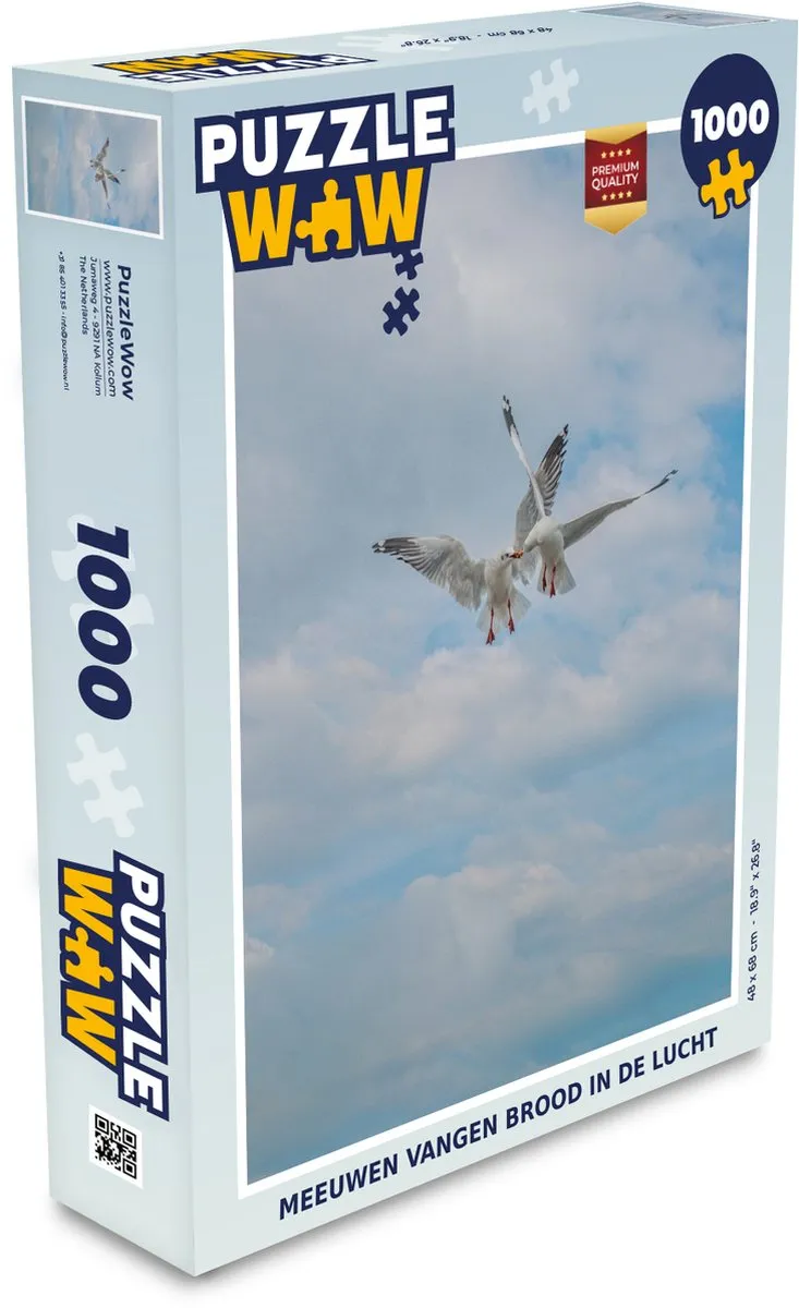 PuzzleWow Legpuzzel Meeuwen & Brood 1000 Stuks - Multicolor