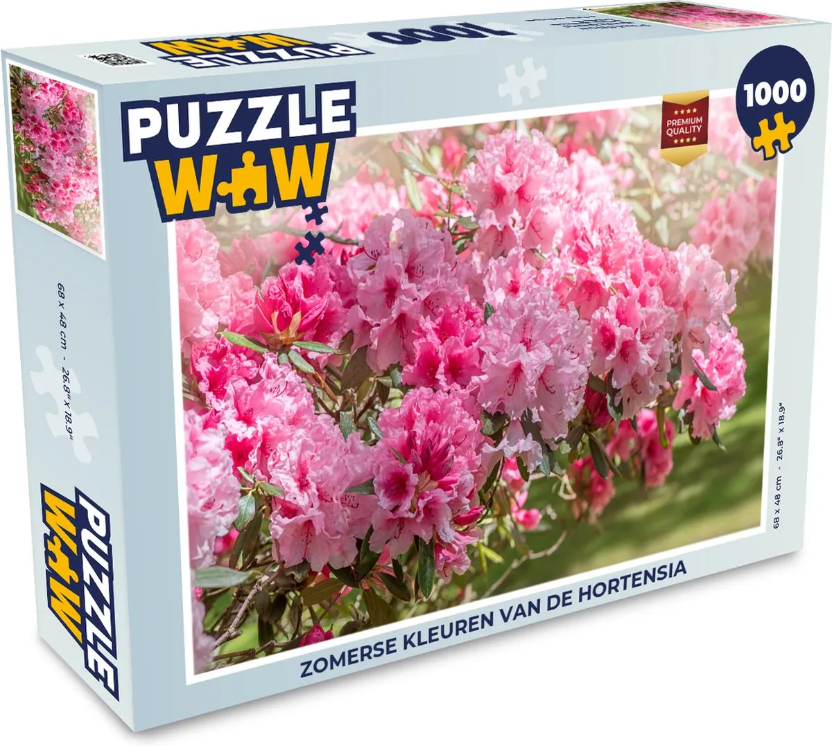 PuzzleWow Legpuzzel Hortensia 1000 Stuks - Multicolor