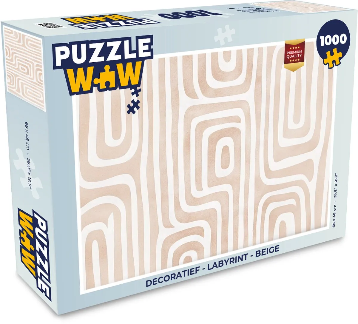 PuzzleWow Labyrint Legpuzzel 1000 Stuks - Beige