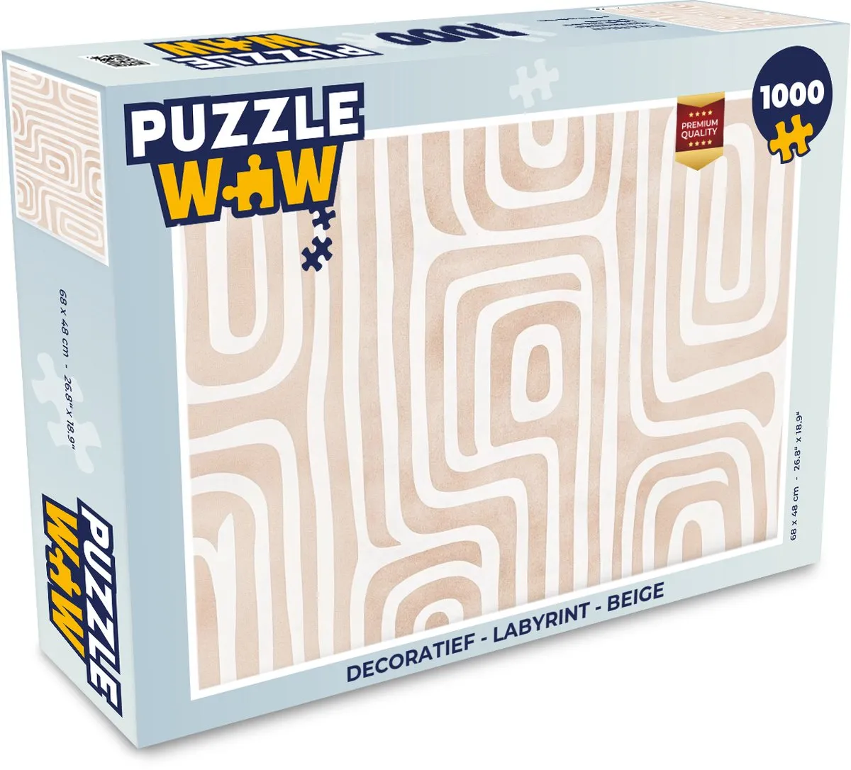 PuzzleWow Labyrint Legpuzzel 1000 Stuks - Beige