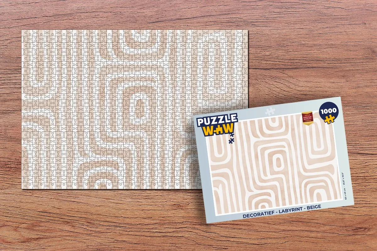 PuzzleWow Labyrint Legpuzzel 1000 Stuks - Beige