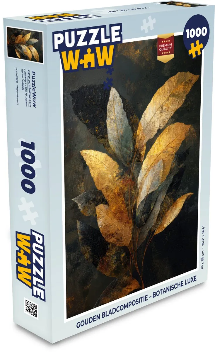 PuzzleWow Gouden Bladcompositie Legpuzzel 1000 Stuks