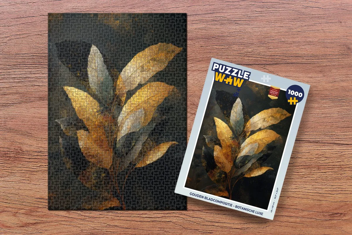 PuzzleWow Gouden Bladcompositie Legpuzzel 1000 Stuks