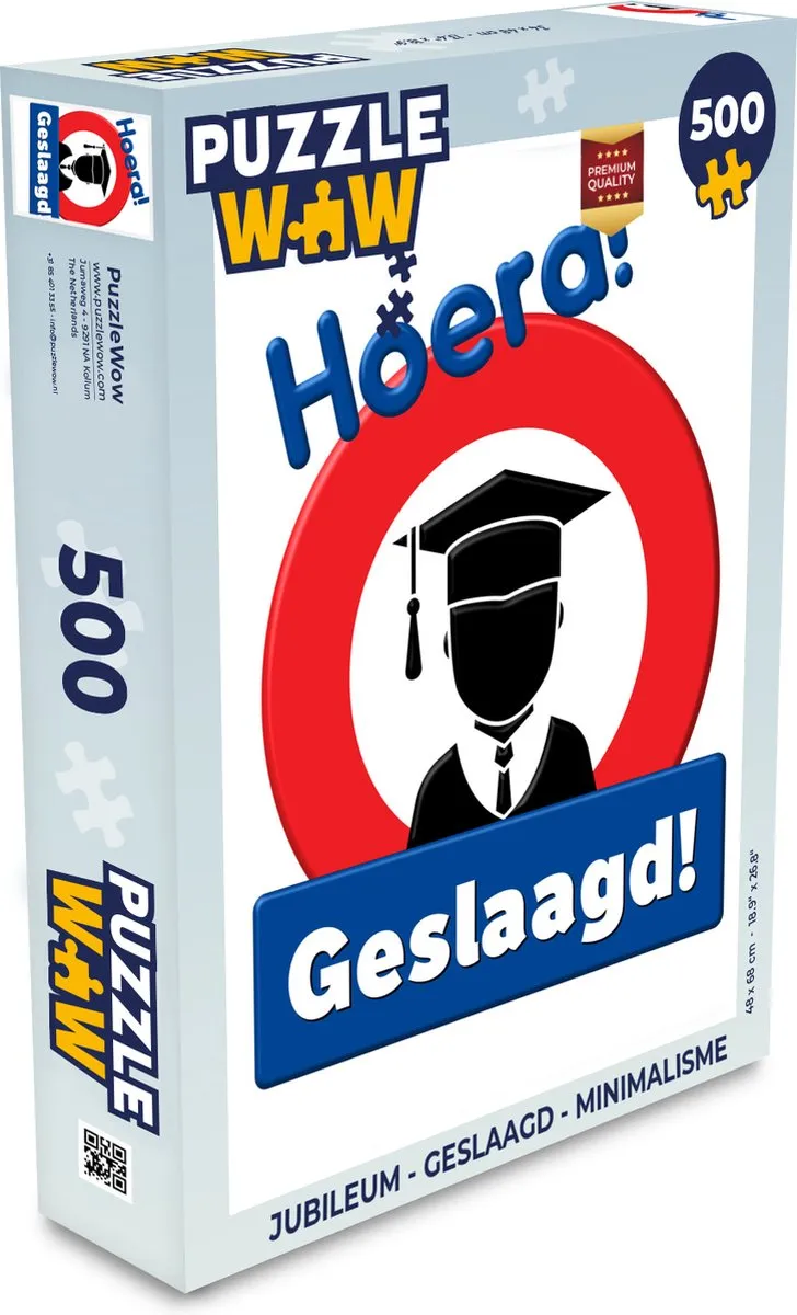 PuzzleWow Geslaagd Legpuzzel 500 Stuks - Multicolor
