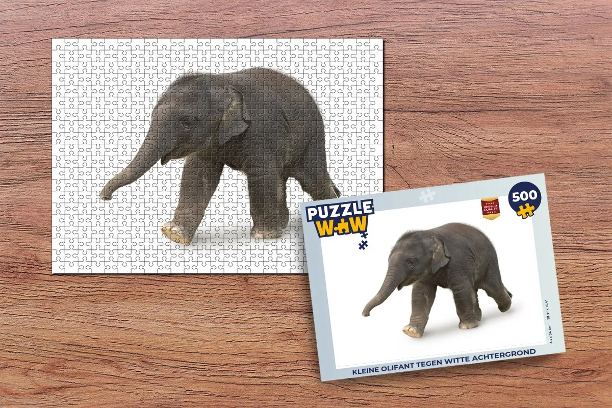 PuzzleWow Legpuzzel Kleine Olifant 500 Stuks - Multicolor