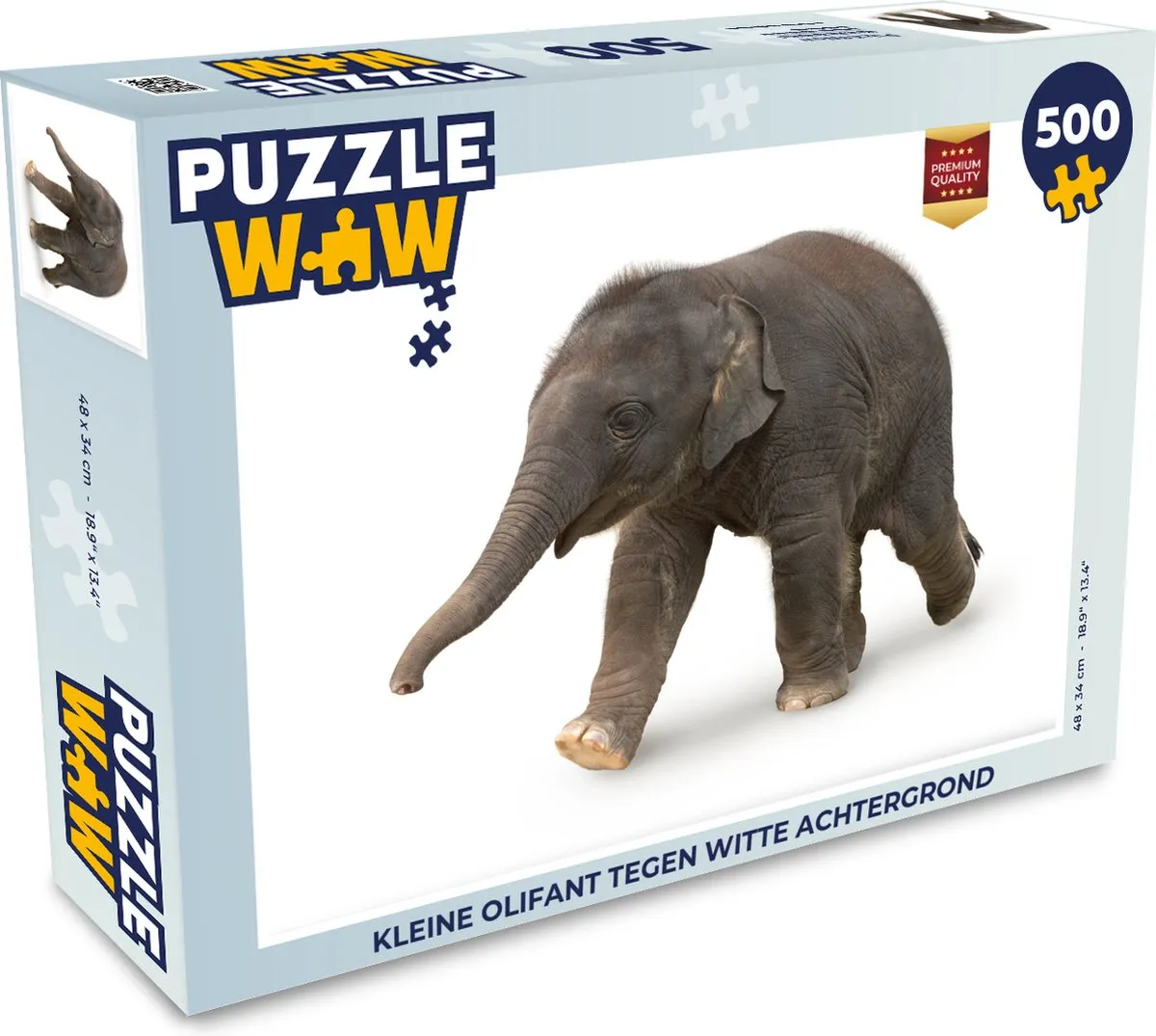 PuzzleWow Legpuzzel Kleine Olifant 500 Stuks - Multicolor