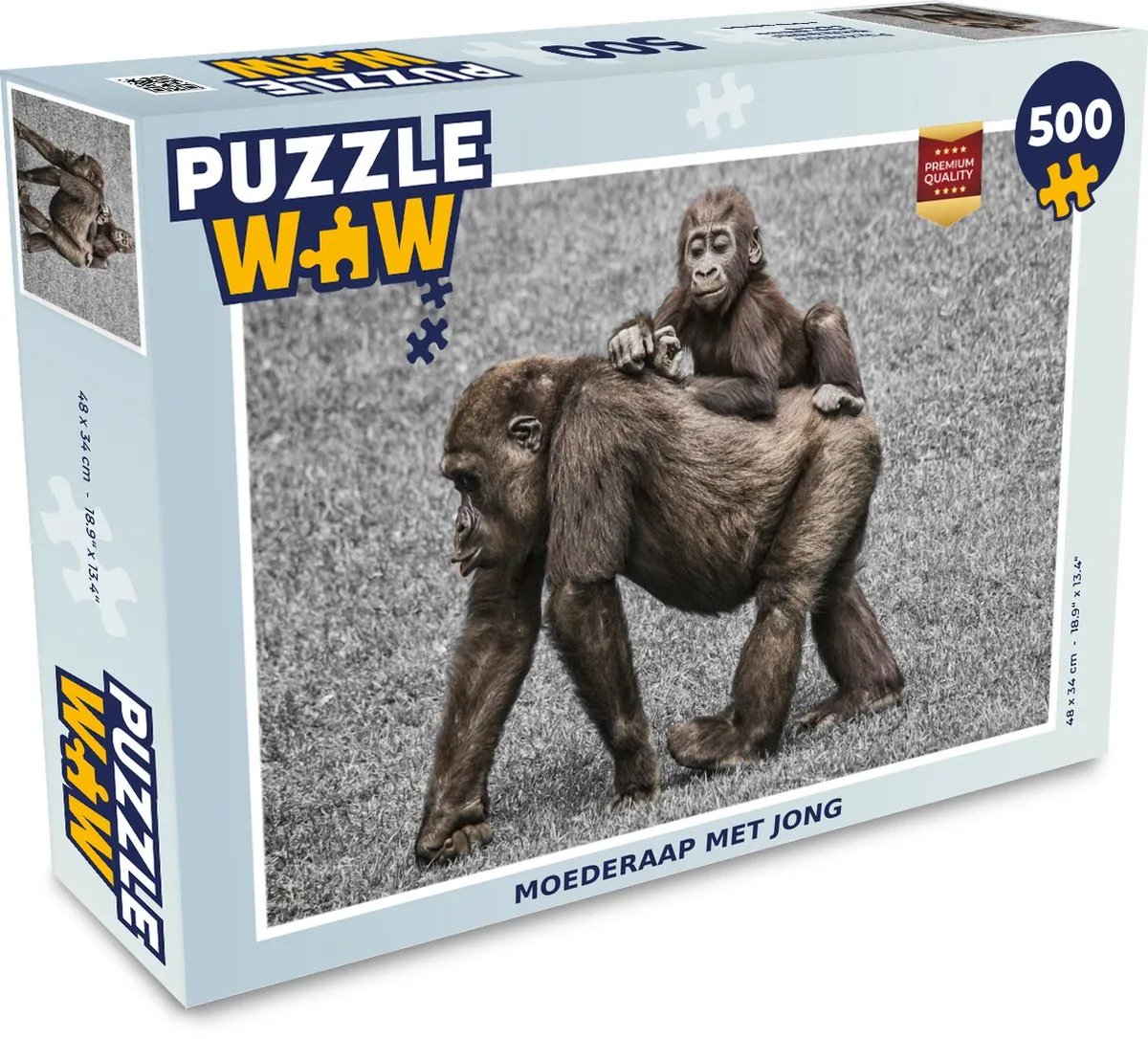 PuzzleWow Apen Landschap Legpuzzel 500 Stuks - Multicolor