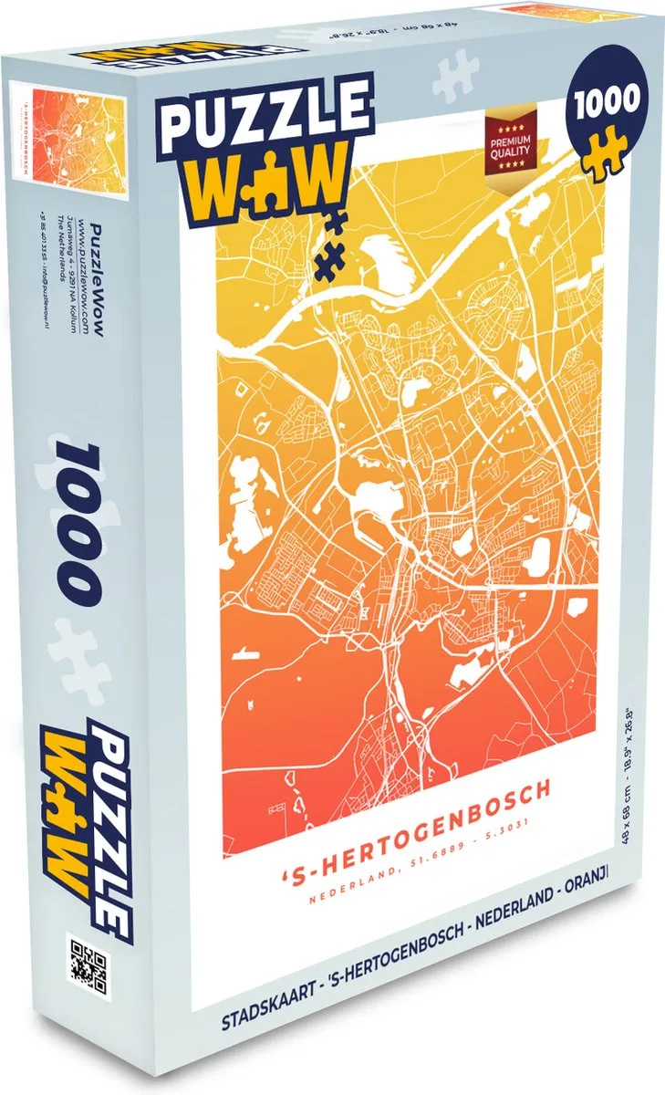 PuzzleWow 's-Hertogenbosch Legpuzzel 1000 Stuks - Multicolor
