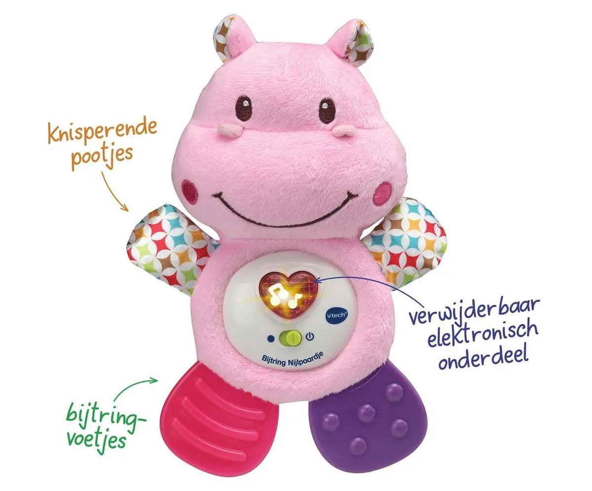 VTech Baby Bijtring Nijlpaardje Roze - 0-24 Maanden
