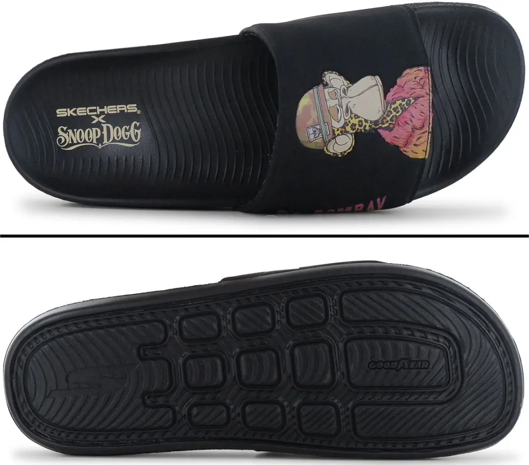 Skechers x Snoop Dogg Hyper Slide Dr. Bombay Heren Badelatschen 251015-BBK - EU 41 - Zwart - afbeelding 6 van 6