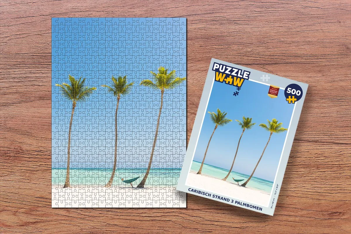 PuzzleWow Caribisch Strand Legpuzzel 500 Stuks - Multicolor