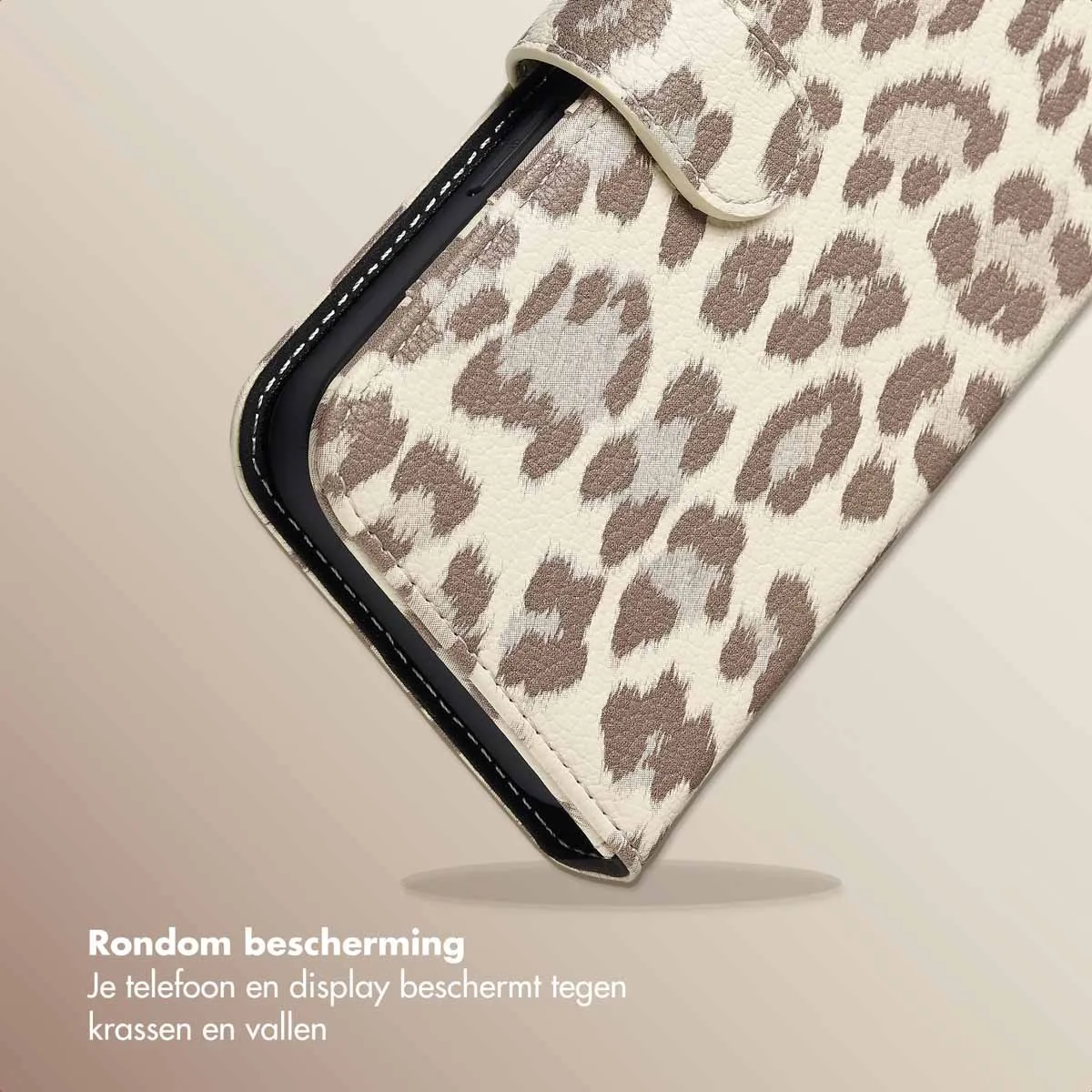 Selencia Hoesje iPhone 15 Sabi Bookcase - 3 Pasjes - Beige