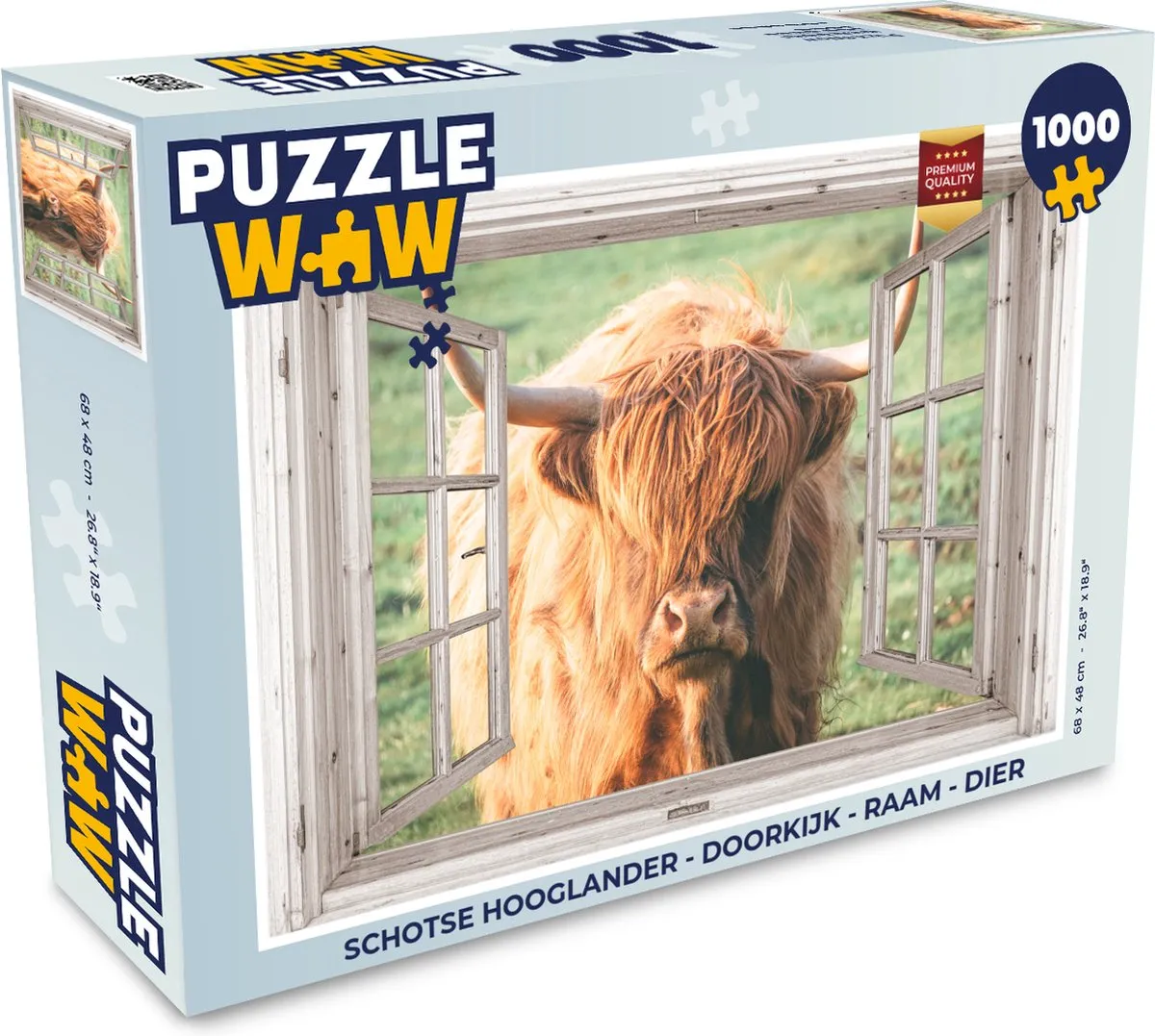 PuzzleWow Schotse Hooglander Legpuzzel 1000 Stuks - Multicolor