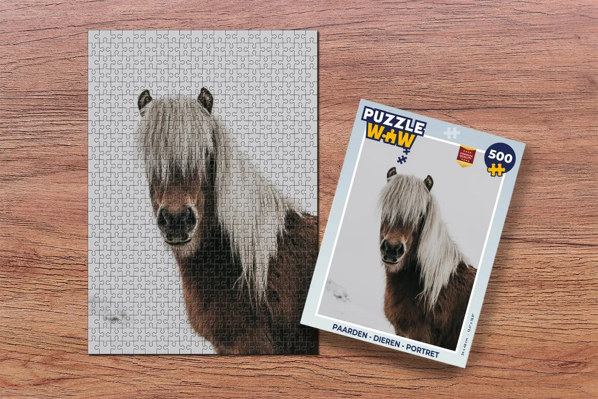 PuzzleWow Paarden Portret Legpuzzel 500 Stuks - Multicolor