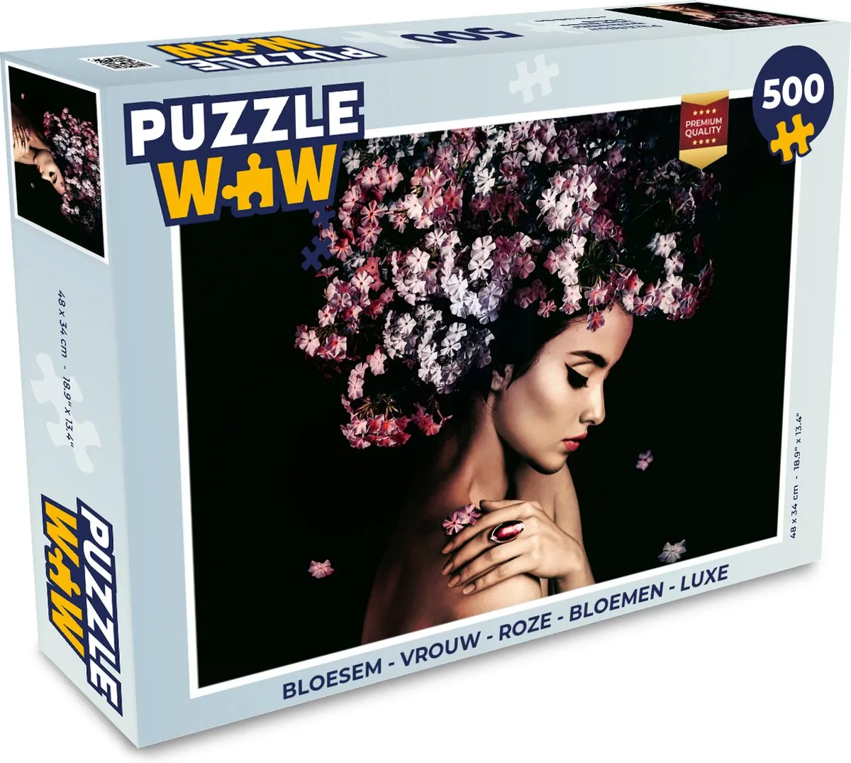 PuzzleWow Bloesem Vrouw Roze Legpuzzel 500 Stuks - Multicolor