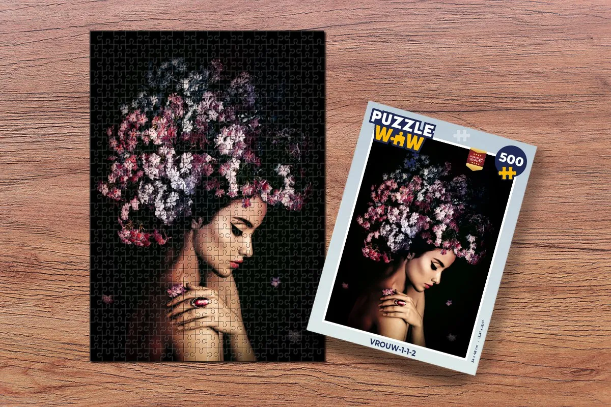 PuzzleWow Bloesem Vrouw Roze Legpuzzel 500 Stuks - Multicolor